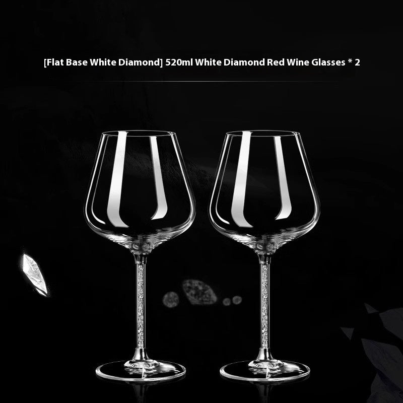Elevate Your Drinking Experience with Our Crystal White Diamond Gold Foil Goblet Cup